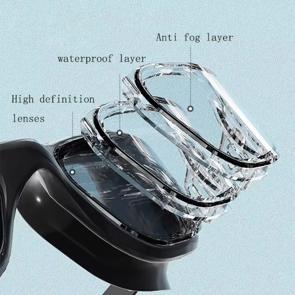 

Anti-fog Adult Swimming Goggles Set Adjustable with Nose Clip Diving Eyewear Ultralight Unisex Silicone Swim Cap Water Sports