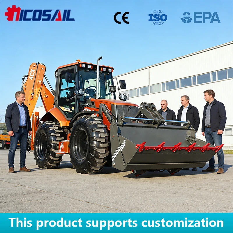 

High Power Engine Backhoe Loader 4CX 3Ton Hydraulic Backhoe Loader Euro 5 Standard For Construction Site