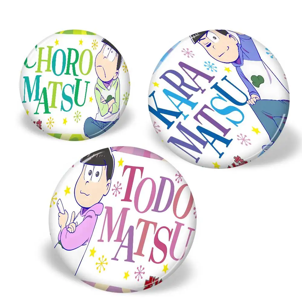 Osomatsu-san Tinplate Pin Button Custom Anime Role Old-school Brooch Cartoon Collar Badge Jewelry Gift Fans