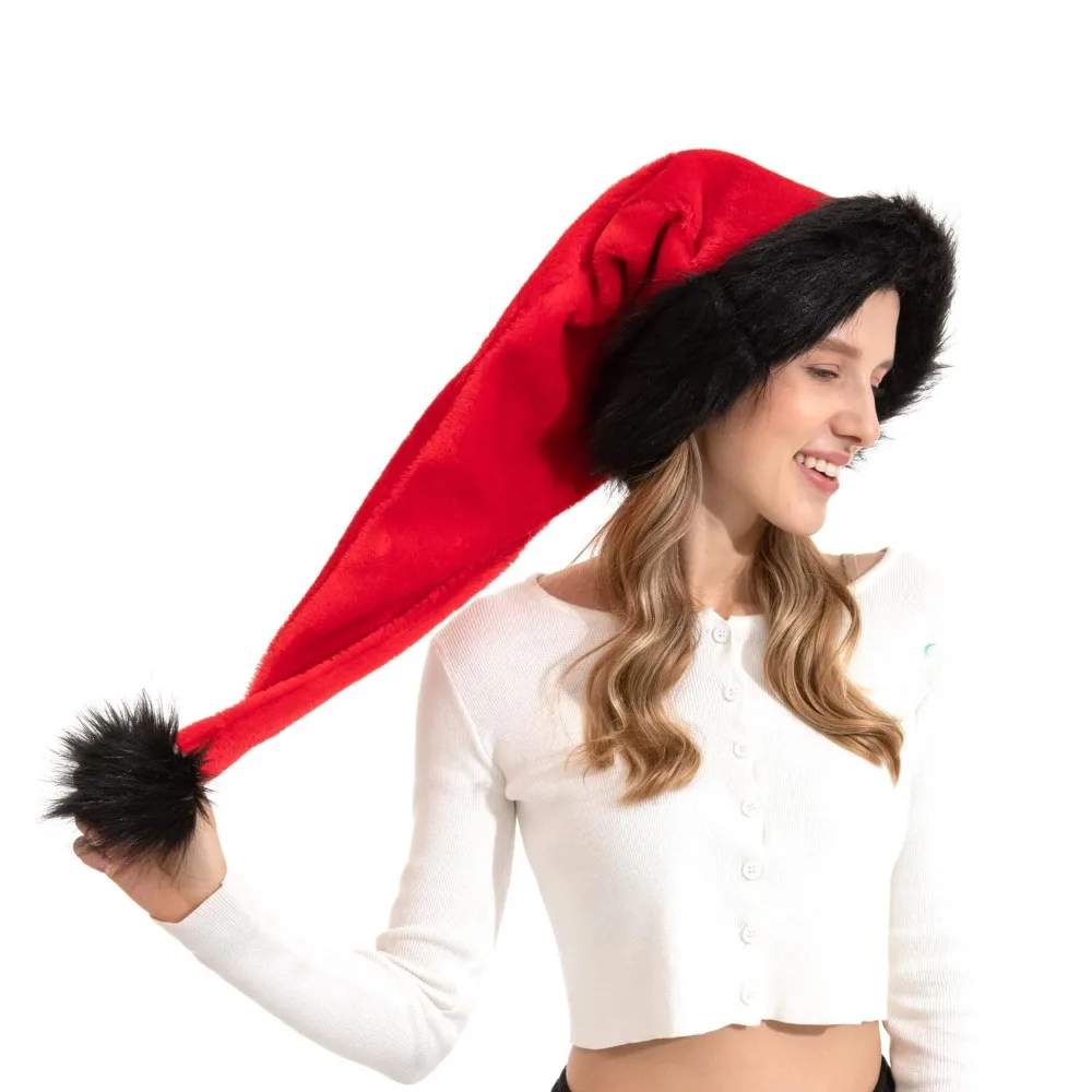 Superlange Weihnachtsmützen, bequeme Haltbarkeit, Weihnachtsmütze, weiche, verdickte Weihnachtsmann-Kappen für Herren und Damen