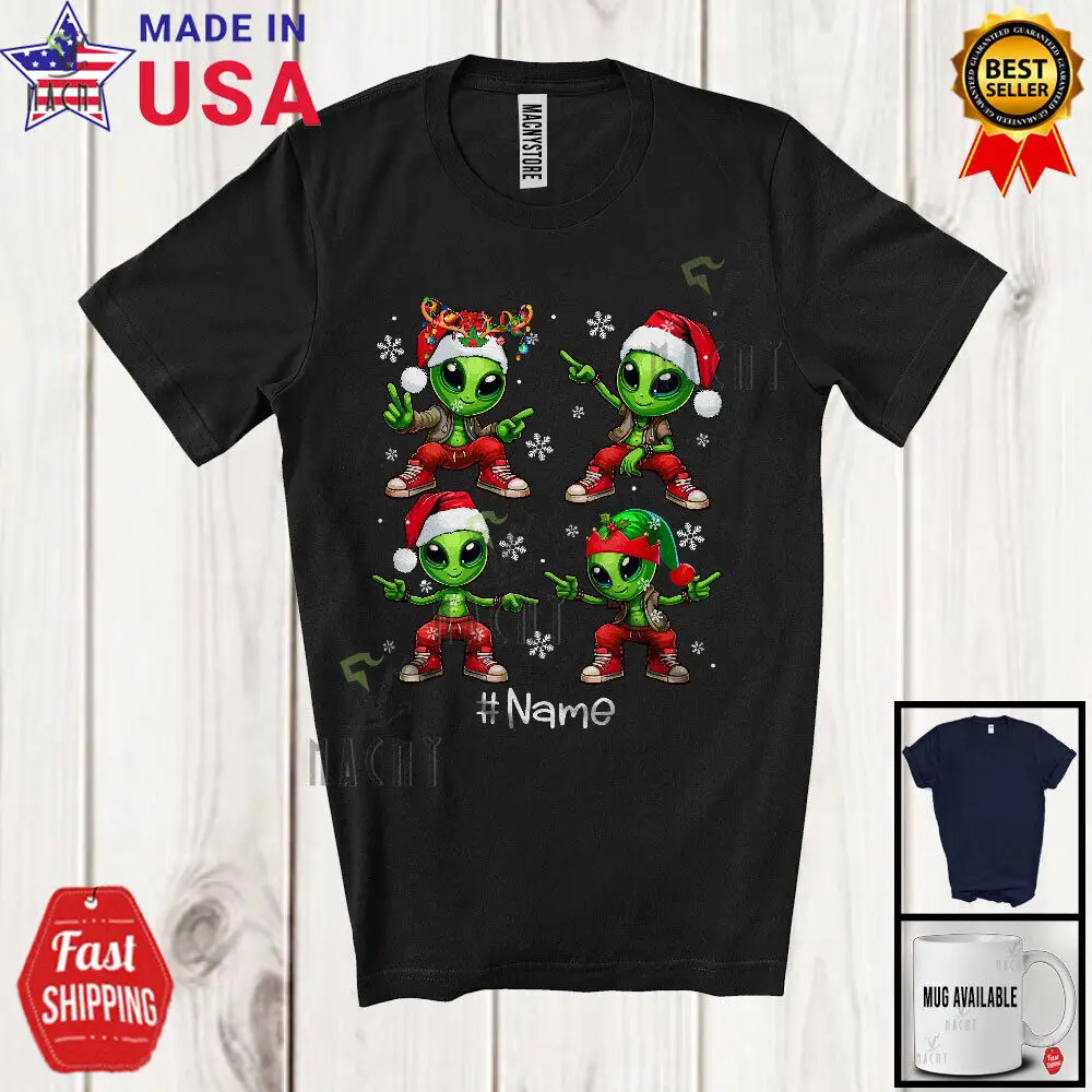 Custom Name Dancing Aliens Dance Challenge; Lovely Christmas UFO; Snowing Shirt