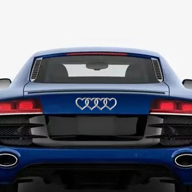 أربعة شعار سيارة الحب لون شعار سيارة أودي نمط 4 قلب ملصقات ثلاثية الأبعاد ، سيارة اللباس حتى صندوق تخزين الديكور
