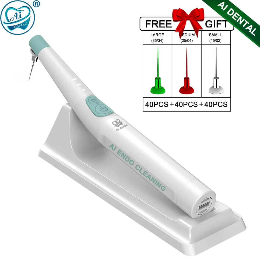 AI-Endo-CL Dental Sonic Irrigator Endodontic Treatment Cordless Handpiece with 3 Size Activator Tips for Surgery Root Canal New