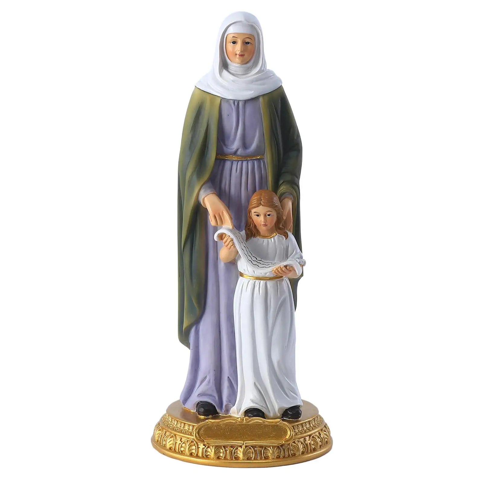 Virgin St. with Statue Statues Resin Figurine Religious Collectible Figurine for Wedding Desktop Collectible Gift
