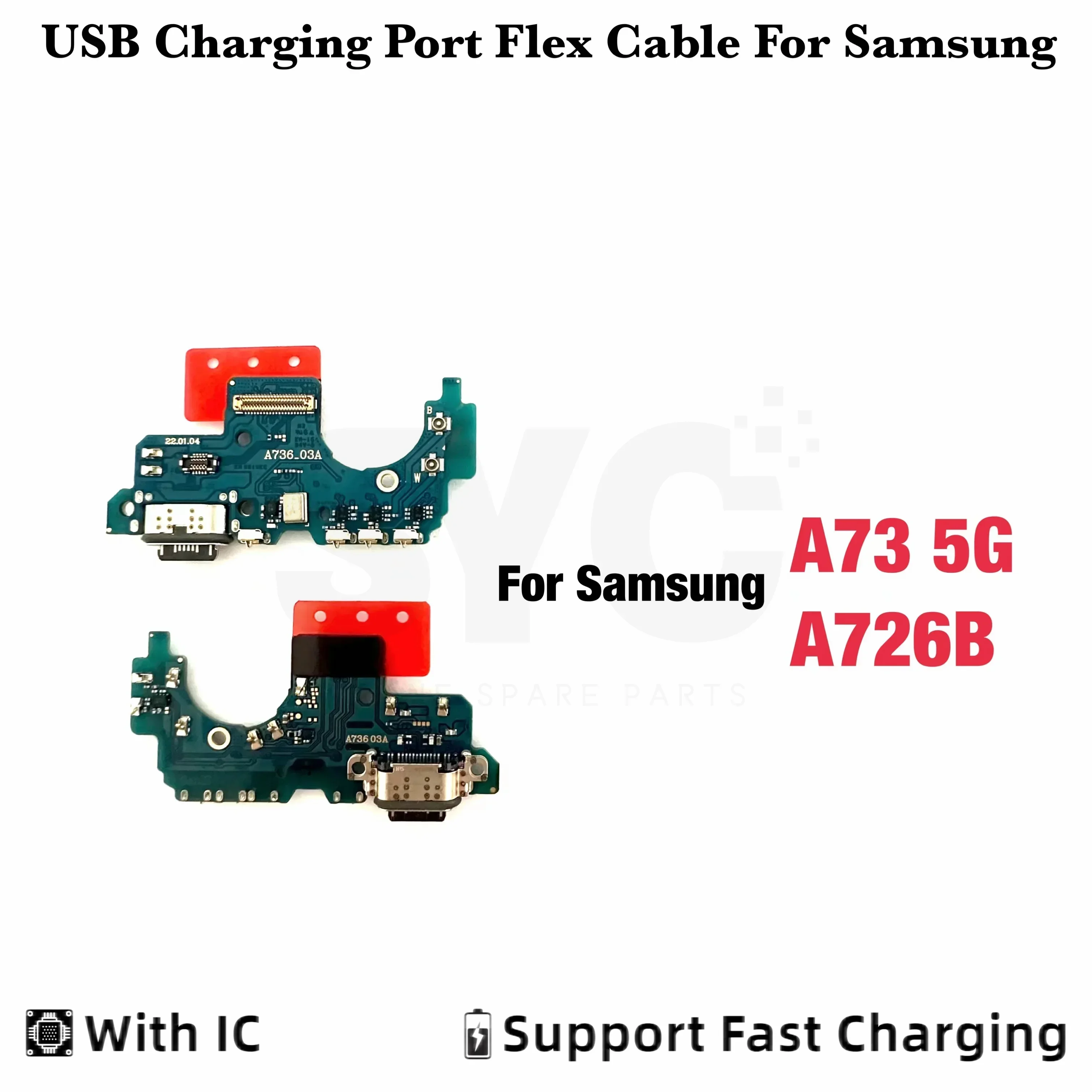 1Pcs USB Charging Port Mic Microphone Dock Connector Board Flex Cable For Samsung A73 5G A736 A736B Repair Parts