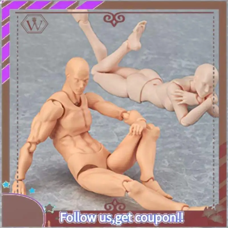 ABBG-Body Doll, Artists Manikin Blockhead Jointed Mannequin Drawing Figures Male+Female Set