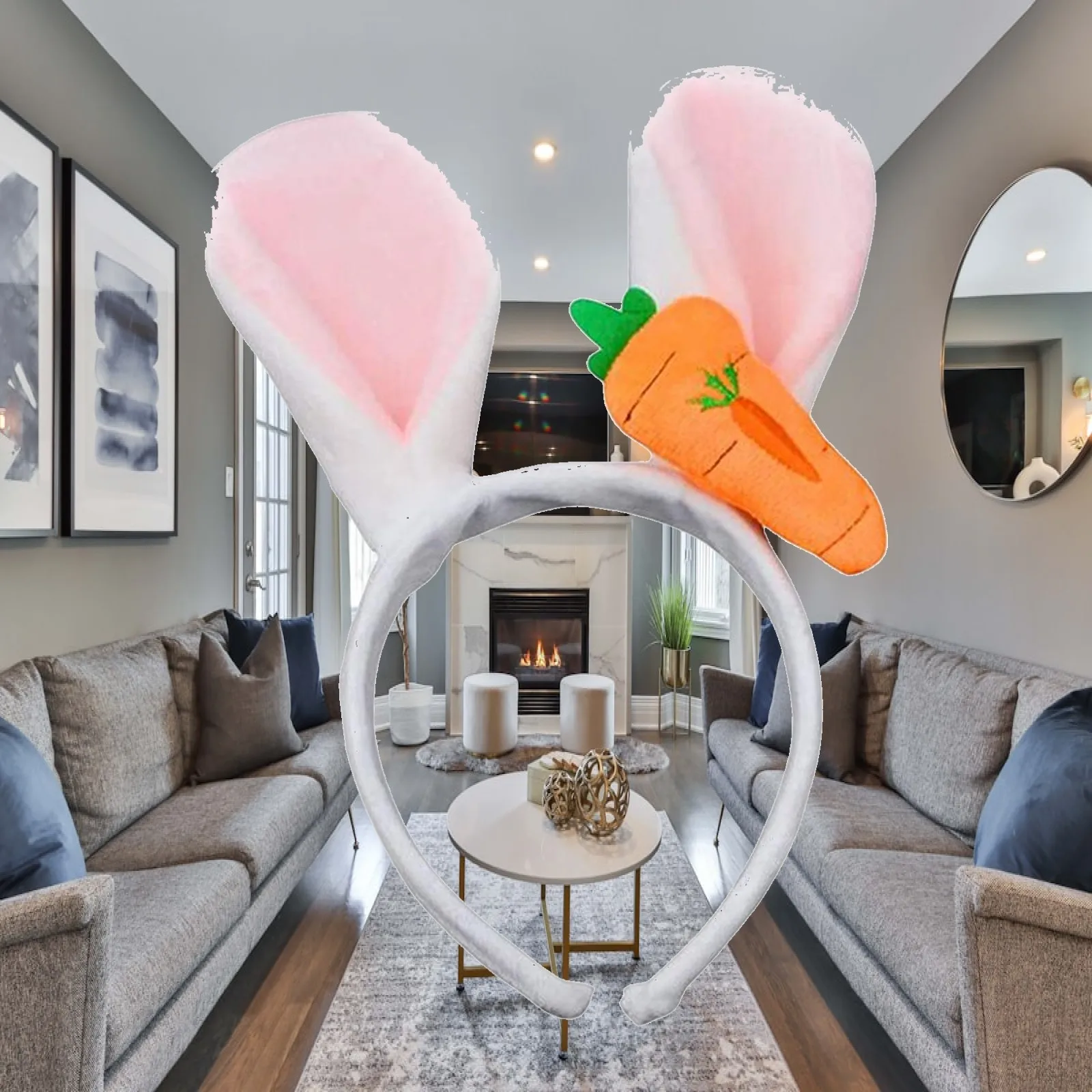 

Cartoon Rabbit Ears Headband Easter Animal Headdress Hairband Carrot Hair Band