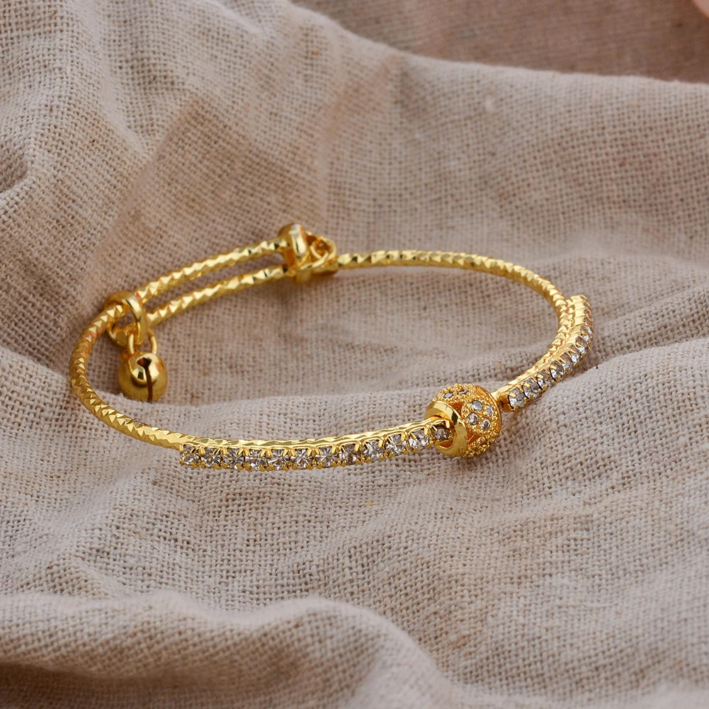 

Morocco Luxury Gold Color Bangles for Child Boys Girls Bridal Muslim Arabic Dress Accessory Jewelry