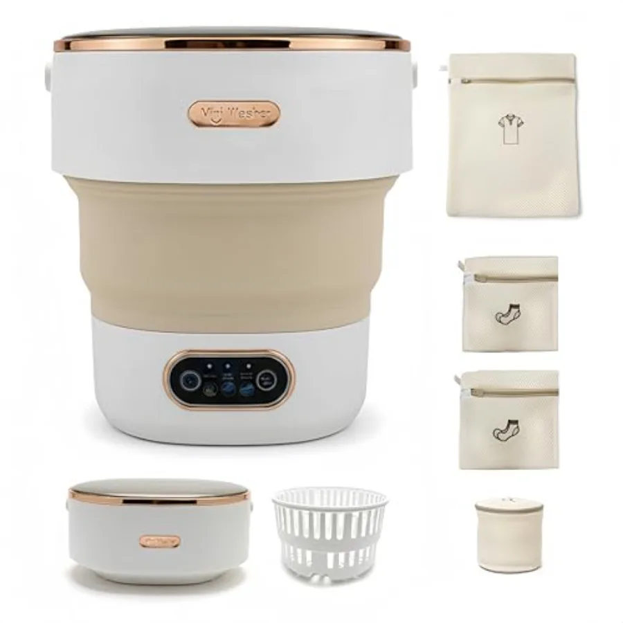 

Портативная складная мини-стиральная машина 13 л с корзиной для отжима для носков, нижнего белья, детской одежды, цвет хаки, компактный дизайн, идеально подходит для