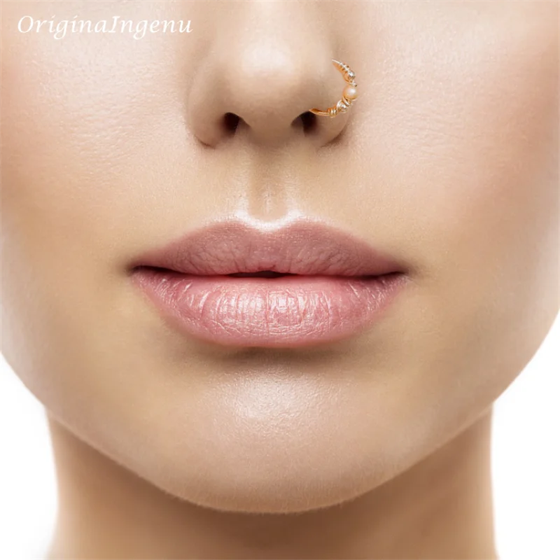 Gold Filled/925 Silver Real Piercing Nose Ring Handmade Jewelry  Punk Ring Charm Septum Hoop Jewelry Grillz Real Nose Ring