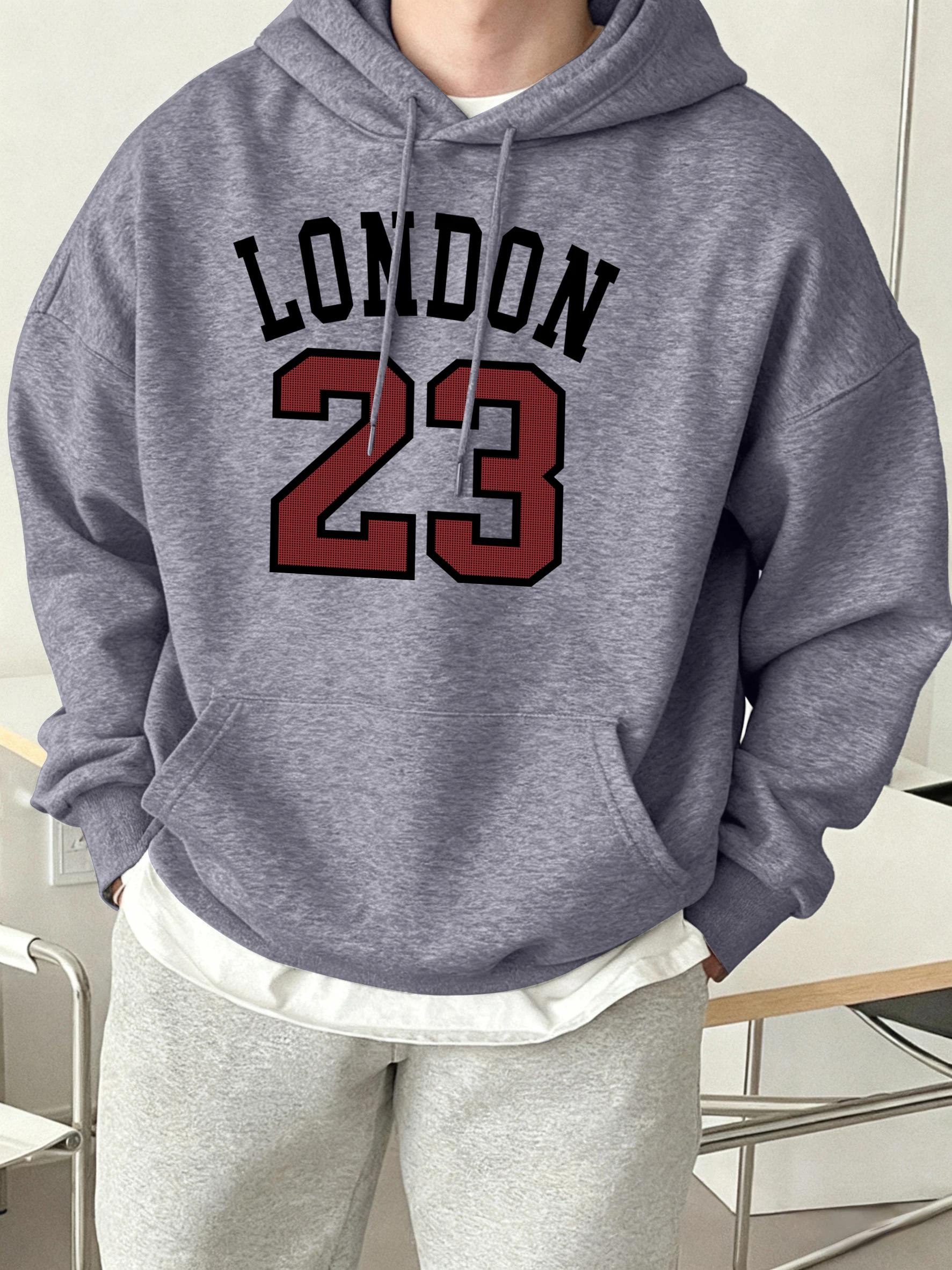 حول لندن 23 طباعة اليومية الرياضة هوديي الرجال الشارع البلوفرات الناعمة خمر بلوزات غير رسمية الخريف الصوف للجنسين ملابس فضفاضة