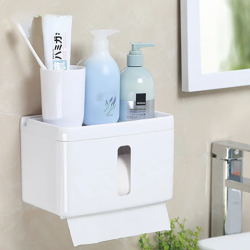 1pcs Tissue Box Wall Mounted Paper Roll Holder Kitchen Paper Dispenser For Hotel Toilet Paper Dispenser Bathroom High Quality image 3
