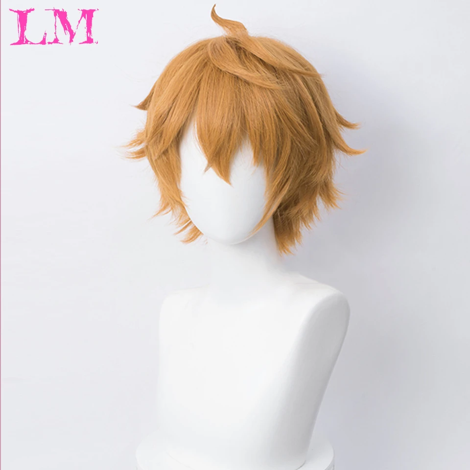 LM Synthetic Wig Cosplay Wig White Red Green Blue Pink Yellow Hair Short Layer Wig Fake Hair Extension Men Women Party Wig