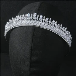 Luxury Wedding Crowns Tiaras For Bride CZ Zirconia Bridal Crowns Headband Women Girl Birthday Party Diadem Prom Hair Jewelry