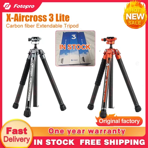 **Fotopro X Aircross 3 Lite Professional Video Tripod Extendable Lightweight 10kg Payload Carbon Fiber Tripod For DSLR Camera