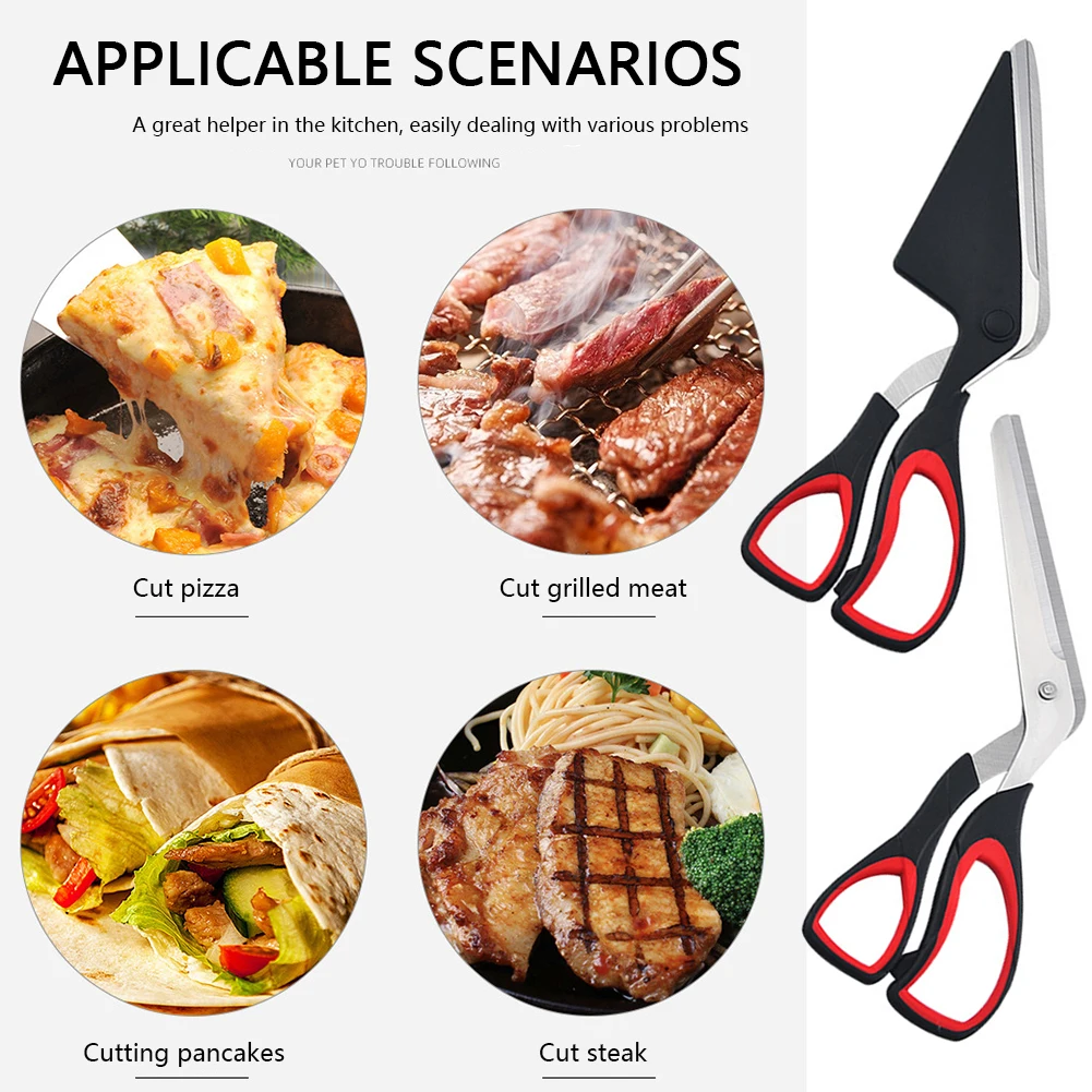 Professional Pizza Scissors Detachable Sharp Stainless Steel Blade Pizza Cutter Scissors Labor-Saving Pizza Spatula Slicer Tool