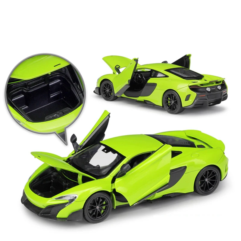 WELLY 1:24 Mclaren 675LT Alloy Scale Car Model Diecast Metal Miniature Car Toy Simulation Collection Children Toy Vehicle Gift