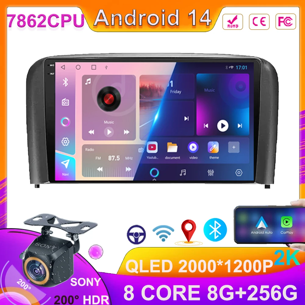 Car Android For Volvo S80 1998 - 2006 7862CPU Auto Radio Multimedia Video Player Carplay GPS Navigation camera Screen NO 2DIN