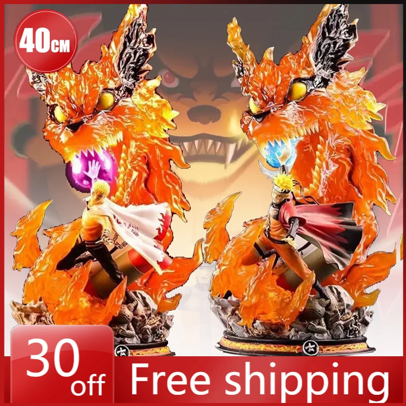 

40 см мультяшная фигурка Узумаки, замена для двух человек, аниме, экшн-модель, большая статуя, ПВХ, настольные украшения, подарки для детей, игрушки