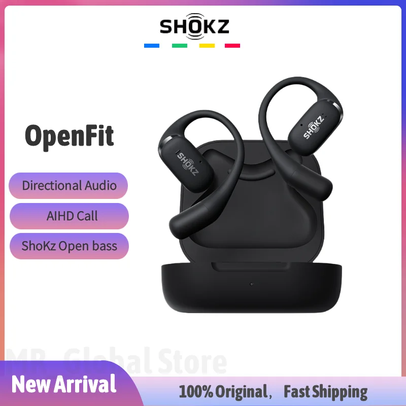 Original Shokz OpenFit Open Bluetooth Earphones Directional Audio AI Call Noise Reduction Headphone Non-in Ear Sport Headsets