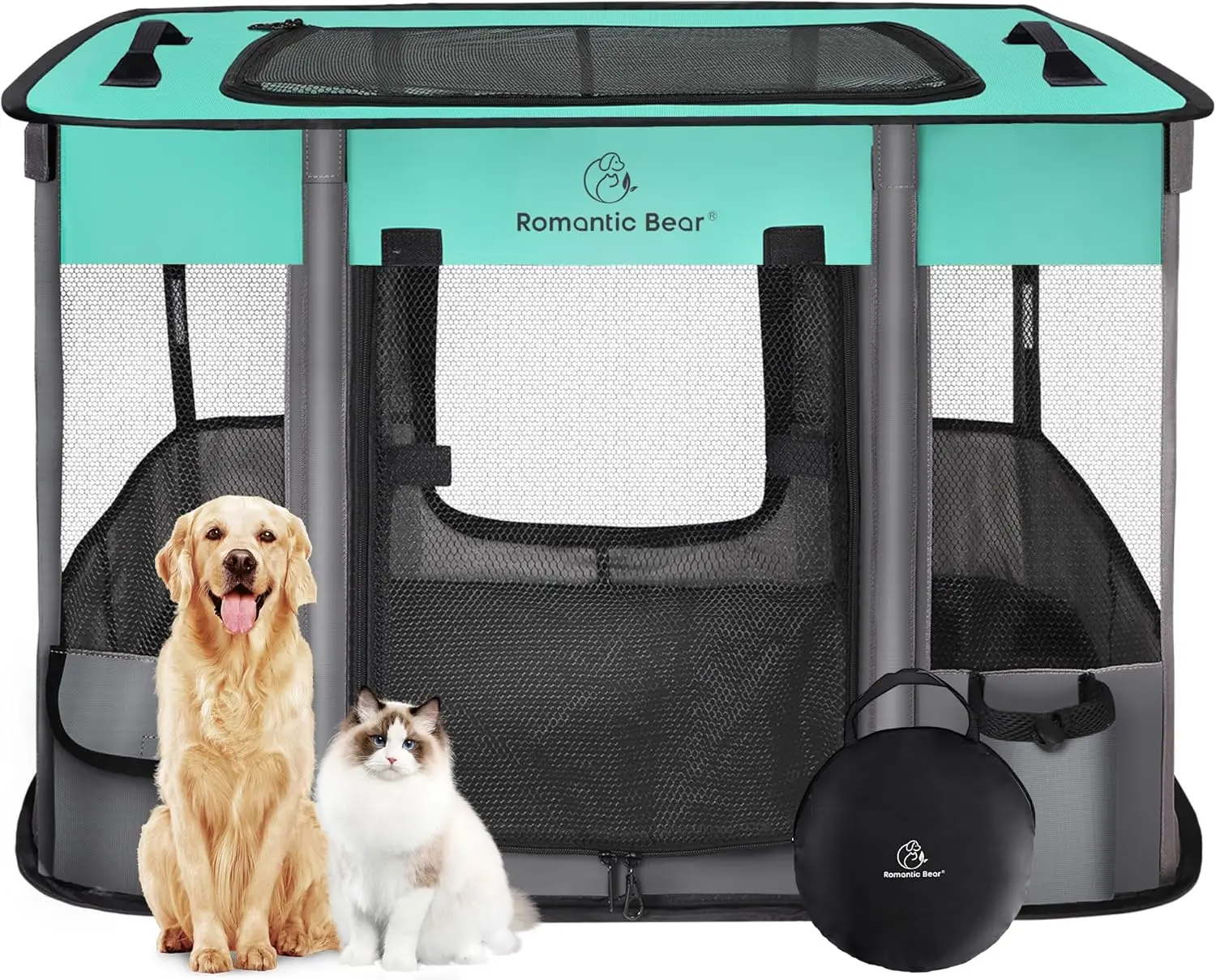 

Foldable Pet Playpen 40x32x24 Inches, Water-Resistant Portable Kennel Tent for Small Animals Indoor Outdoor Use