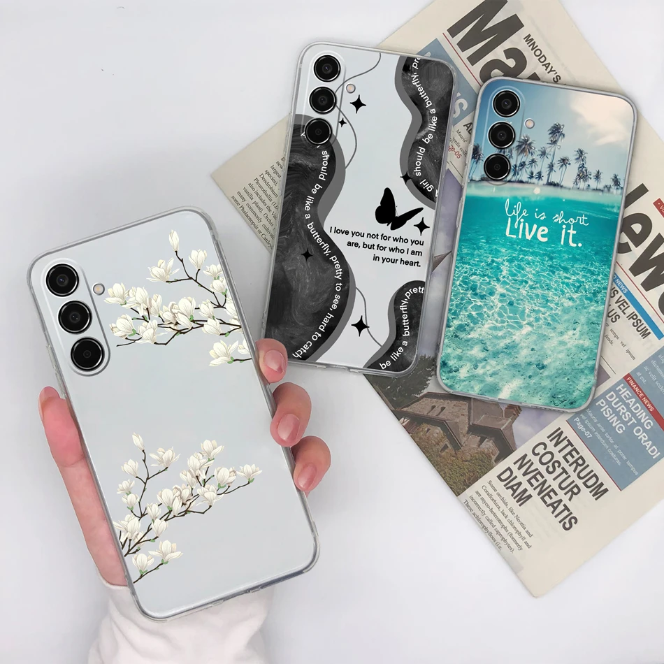 Simple Case For Samsung M35 M55 5G Transparent Soft TPU Silicone Phone Cases For Galaxy M55 M35 Anti Drop Back Cover Carcasa