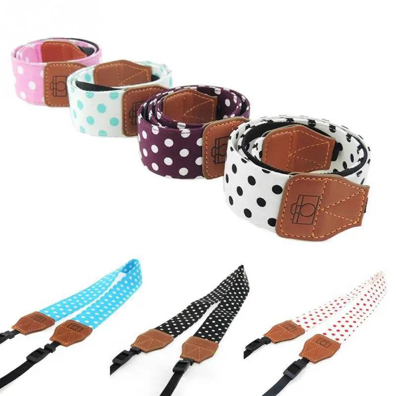 

Universal Retro Polka Dots Blue Shoulder Belt Camera Strap Neck Photo Strap For Canon Nikon Sony Pentax Leica Fuji Olympus DSLR