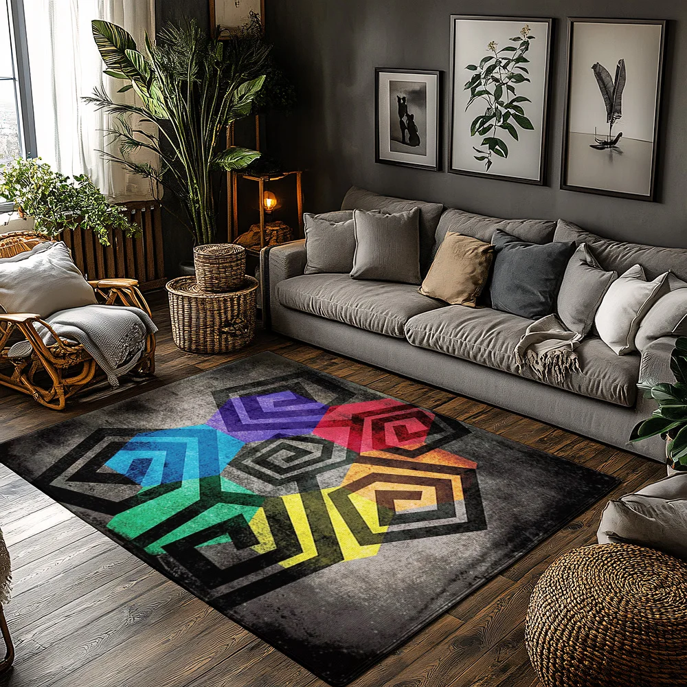 

Уникальный геометрический коврик, нескользящий коврик, современный абстрактный напольный коврик, декор для гостиной, домашний акцент, стильный входной коврик в помещении O