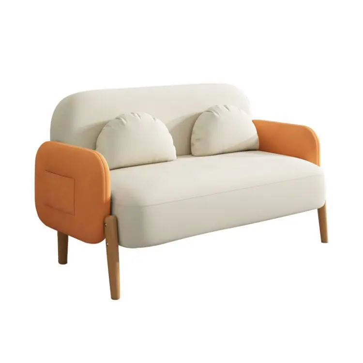 #Simple color fabric sofa comfortable backrest is the ideal choice for small apartment folding sofa bed