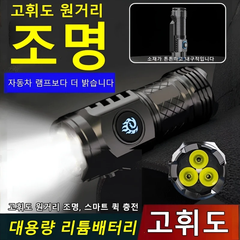 

Mini High Brightness Flashlight Powerful Led Flashlight 3 Modes Usb Rechargeable Flash Light Flashlights with Tail Magnet