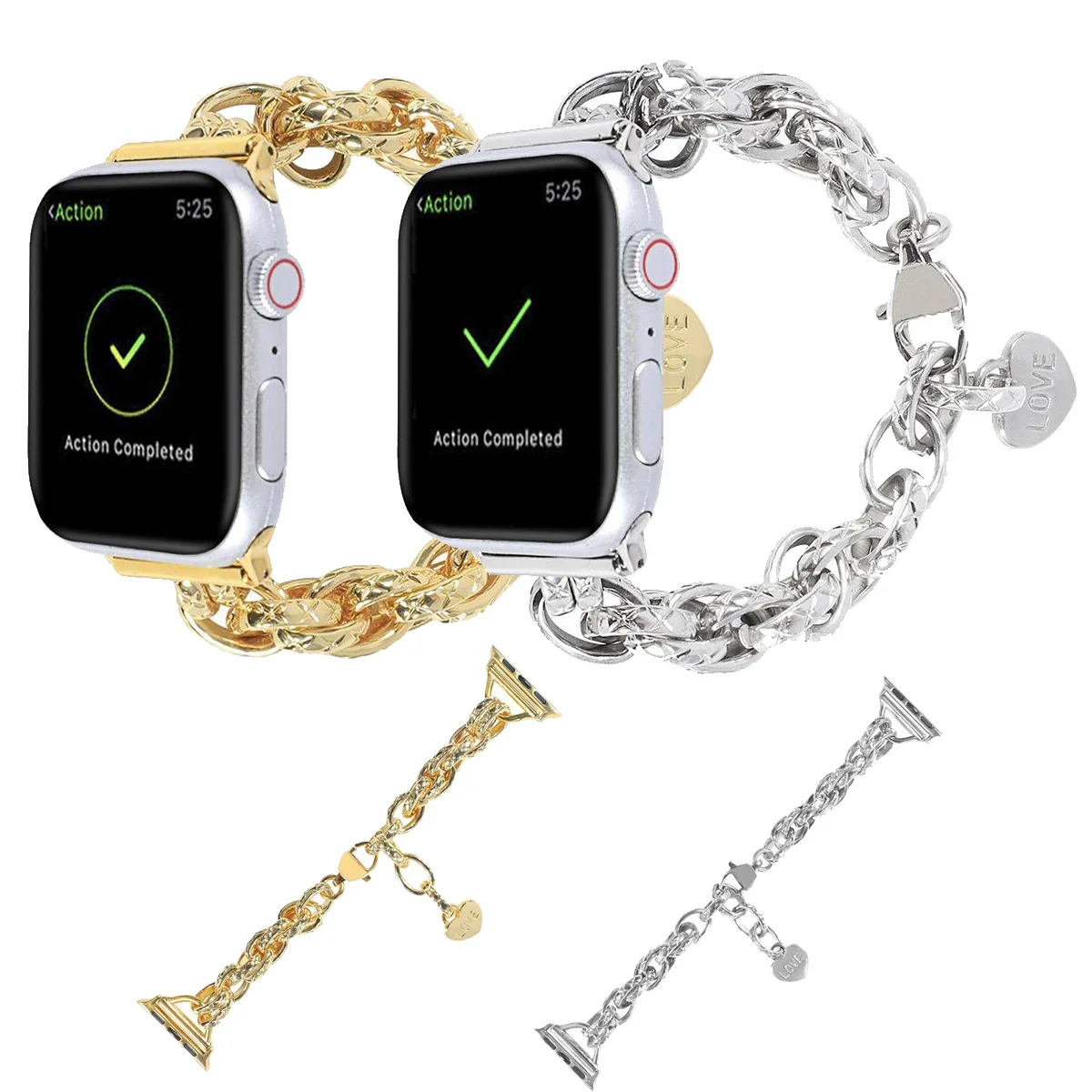 Uhrenarmbänder Goldarmband für Apple Watch Band 8 Se Ultra 7 6 5 4 3 2 1 Luxusarmband für Iwatch Bands Pulseira 40mm 44mm 45mm