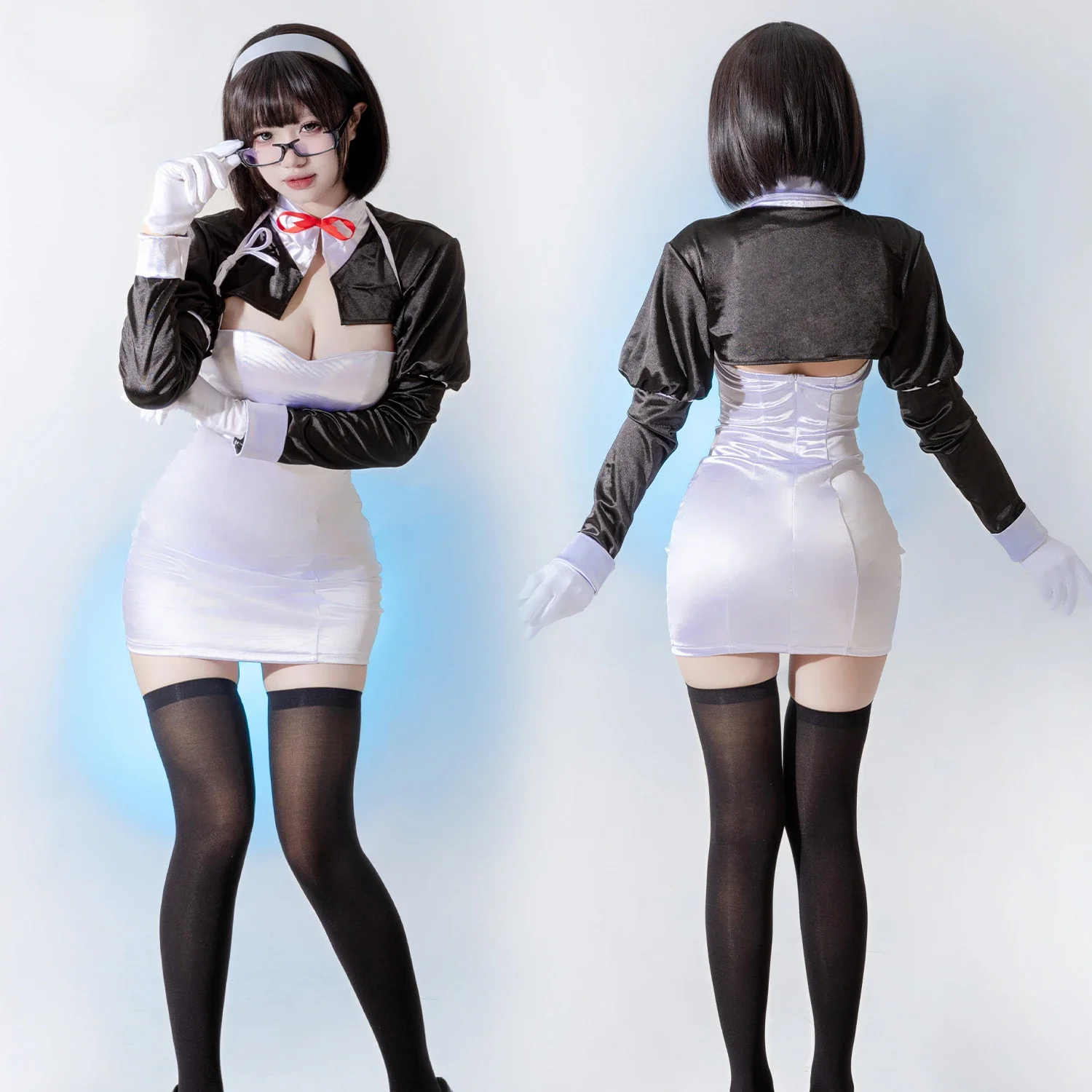 

Sexy Lingerie Secretary Outfit Uniform School Teacher Cosplay Costumes Office Lady Long Sleeve Top with Mini Skirt Porno Party