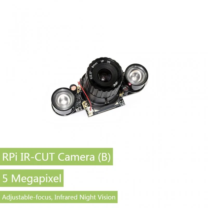 

RPi IR-CUT Camera (B), Better Image in Both Day and Night, Embedded IR-CUT, Supports Night Vision, Type B