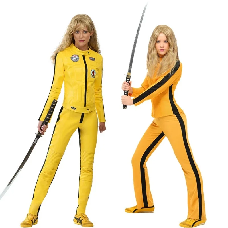 

Movie Kill Bill The Bride Beatrix Kiddo Cosplay Costume Kung Fu Jumpsuit for Women Halloween Carnival Mardi Gras Costumes