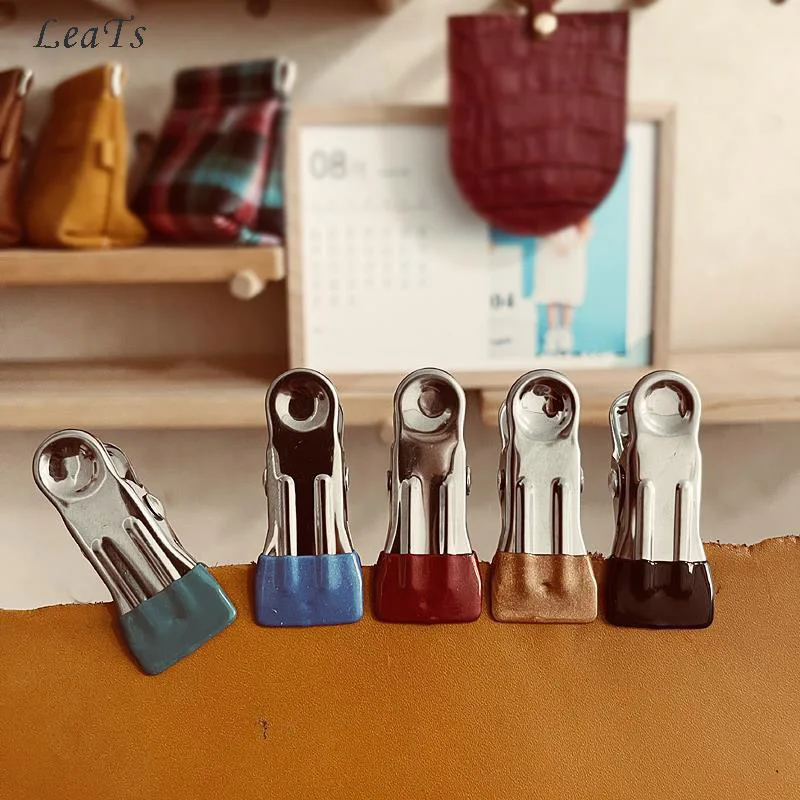 5Pcs DIY Leather Craft Metal Assistant Suture Clamp Handwork Fixing Leather Tool No Trace Clip Accessories