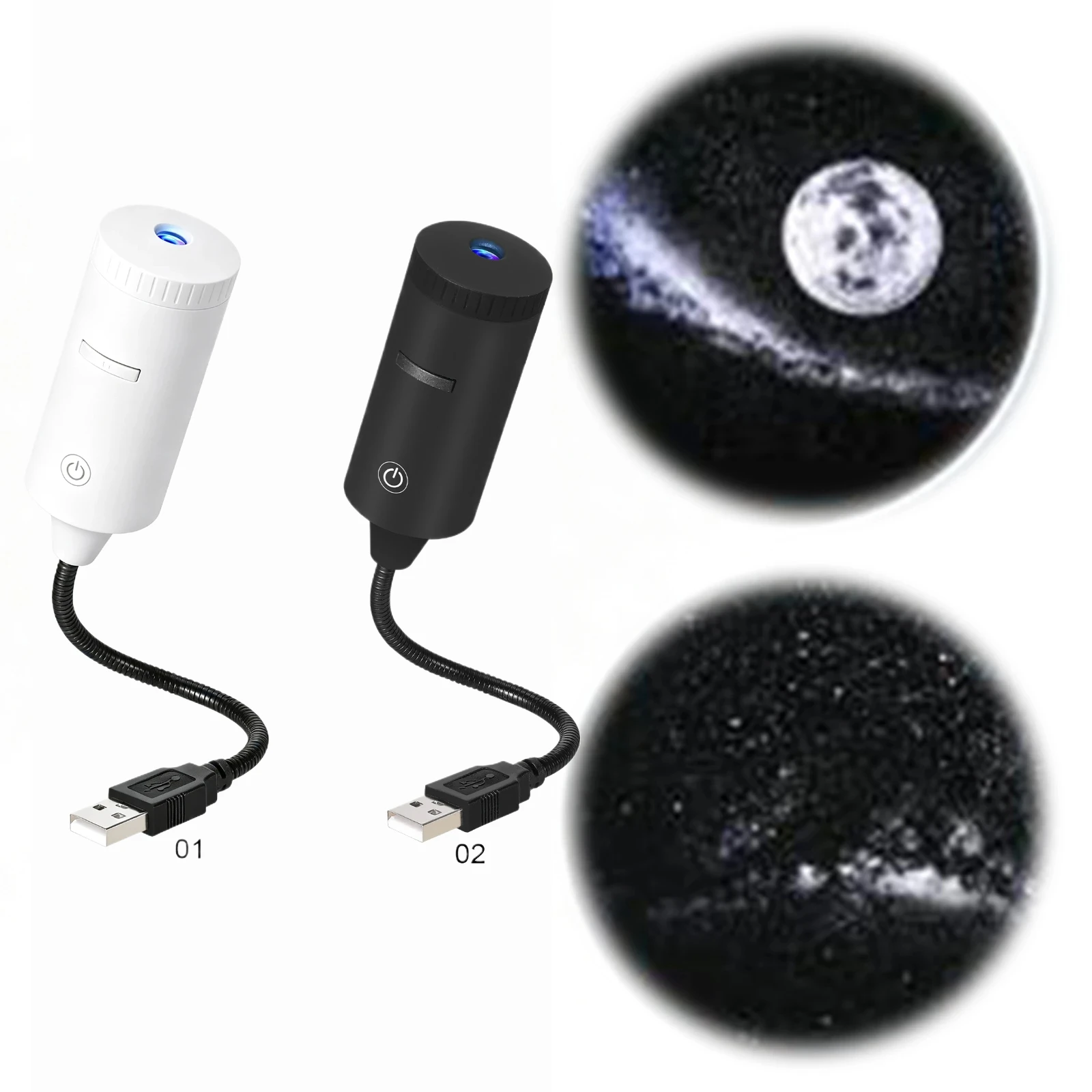 Portable Night Light Plug and Play Versatile Galaxy Ambient Projector Lamp with 2 Slides for Home Living Room Bedroom Decoration