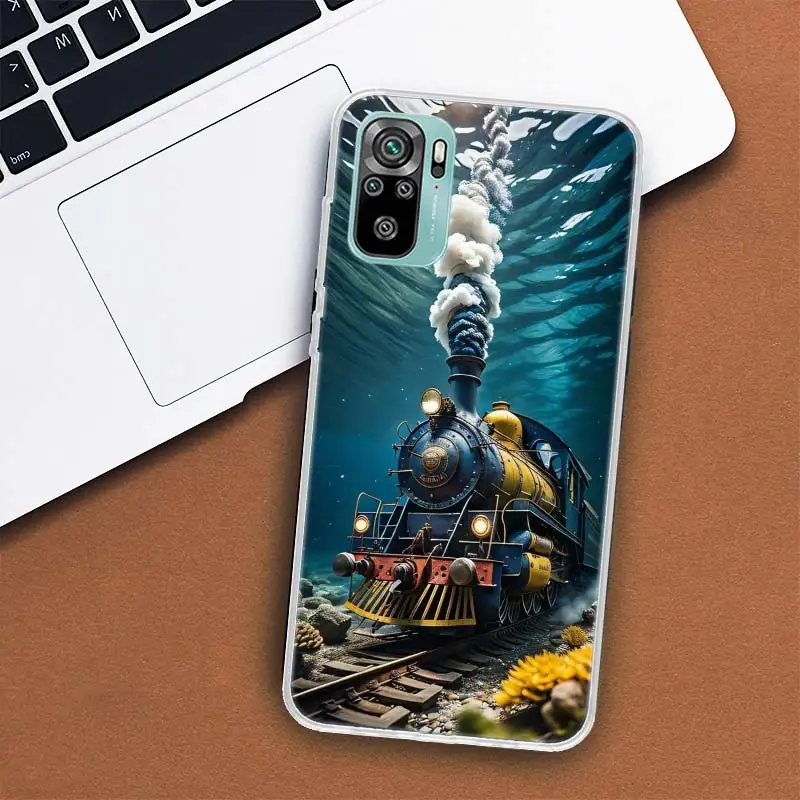 Steam Train Phone Case For Xiaomi Poco M3 M4 M5 M5S X3 GT X4 F6 X5 X6 Pro F5 F4 F3 F2 F1 Mi CC9 Note 10 Lite Cover Soft Capa Sh