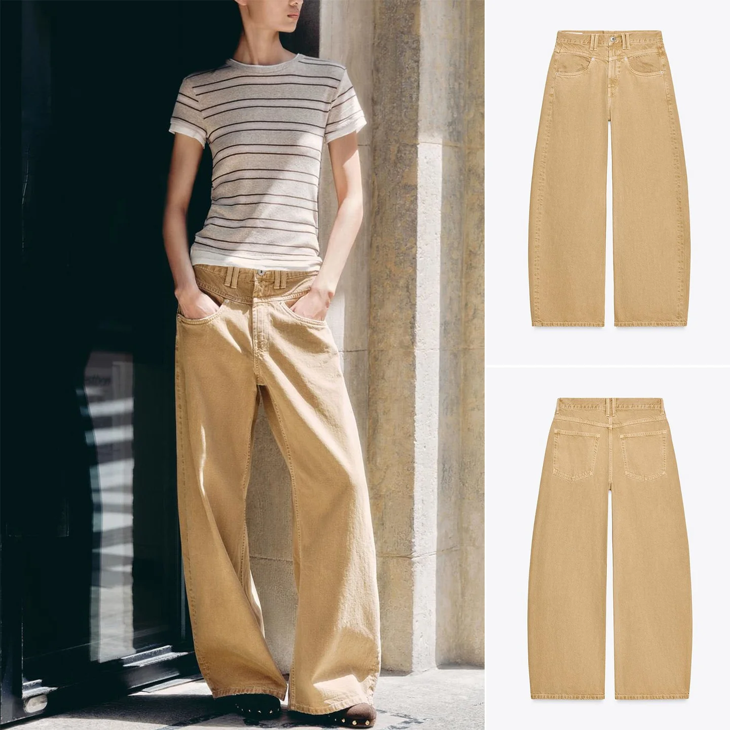 

Low Waist Loose Fit Denim Jeans 2025 Autumn New Design Pocket Decorated Straight Leg Ladies Vintage Style Slightly Stretchy