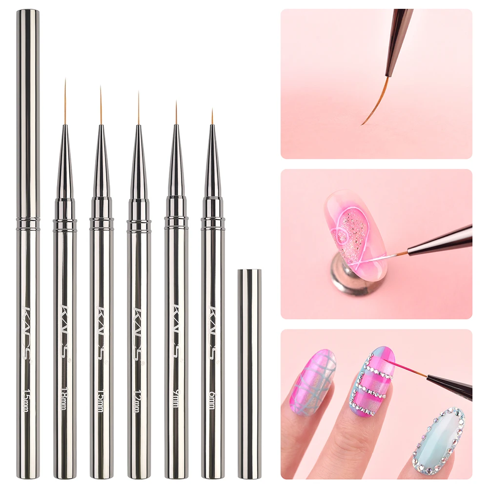 KADS Nail Art Liner Brushes Hand Painted Brush Acrylic UV Gel Colours Paints Builder Drawing Pen DIY Manicure Design Accessories