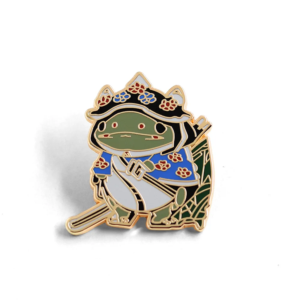 1 pièce Épingle en émail motif grenouille de l'opéra chinois, Badge de guerrier traditionnel de l'opéra de Peking, Accessoire de mode tendance de la culture orientale, objet de collection