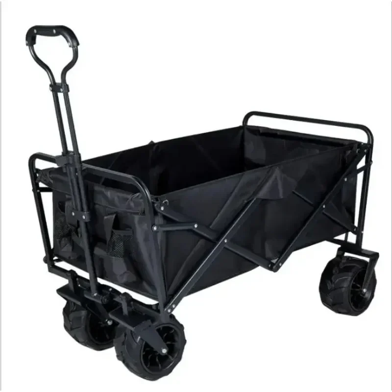 4 Wheels Heavy Outdoor Garden Folding Beach Portable Camping Cart Wagon Cargo Trolley