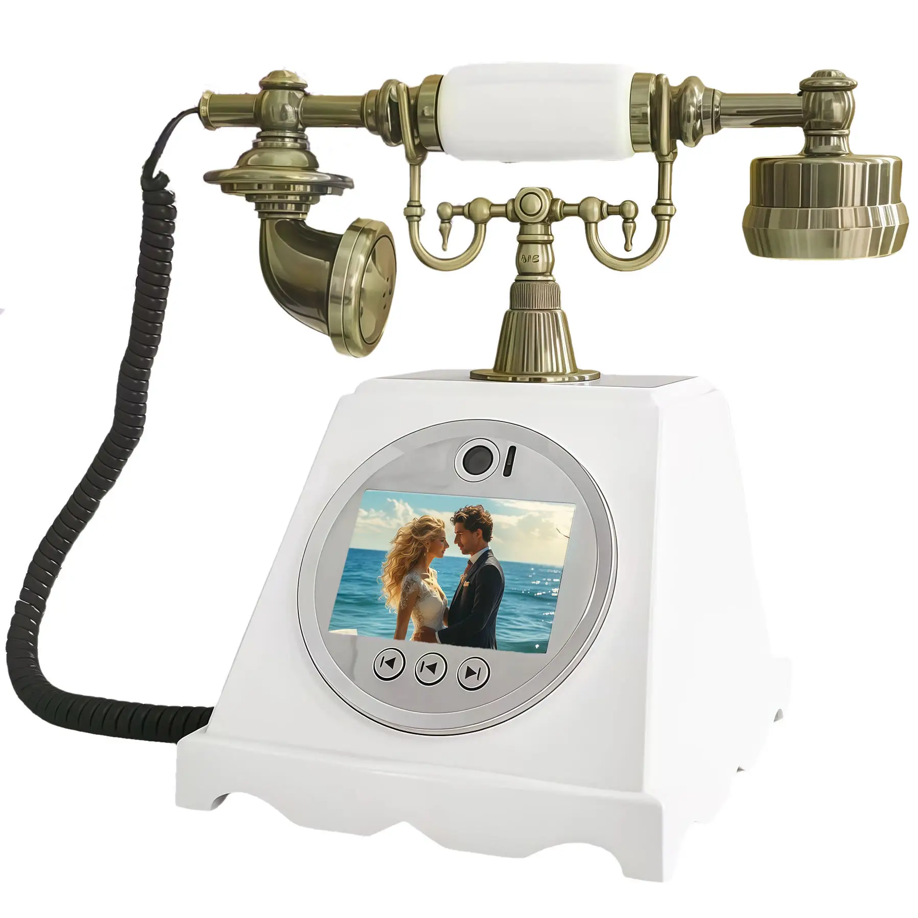 128G Wedding Audio Video Guest Book Phone, Banquet Video Sign-in Book Guest Blessing 2K Video Recording