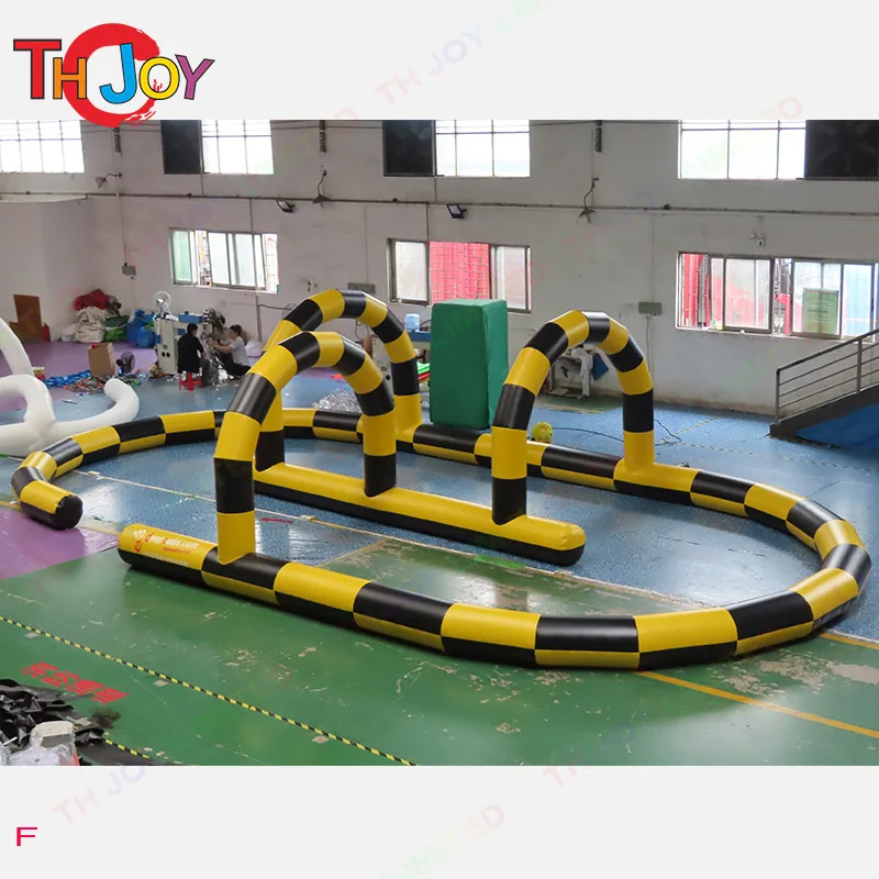 12x6m Inflatable Go Kart Track Didi Cars Racing Arena For Team Sport Game Inflatable Race Car Circuit