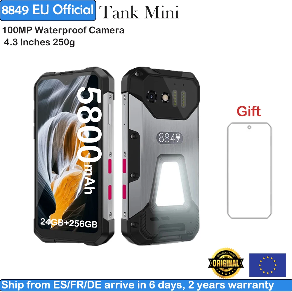 8849 Tank Mini robusto Smartphone 24GB 256GB 5800mAh 100Mp Fotocamera Cellulare Telefono cellulare da 4,3 pollici
