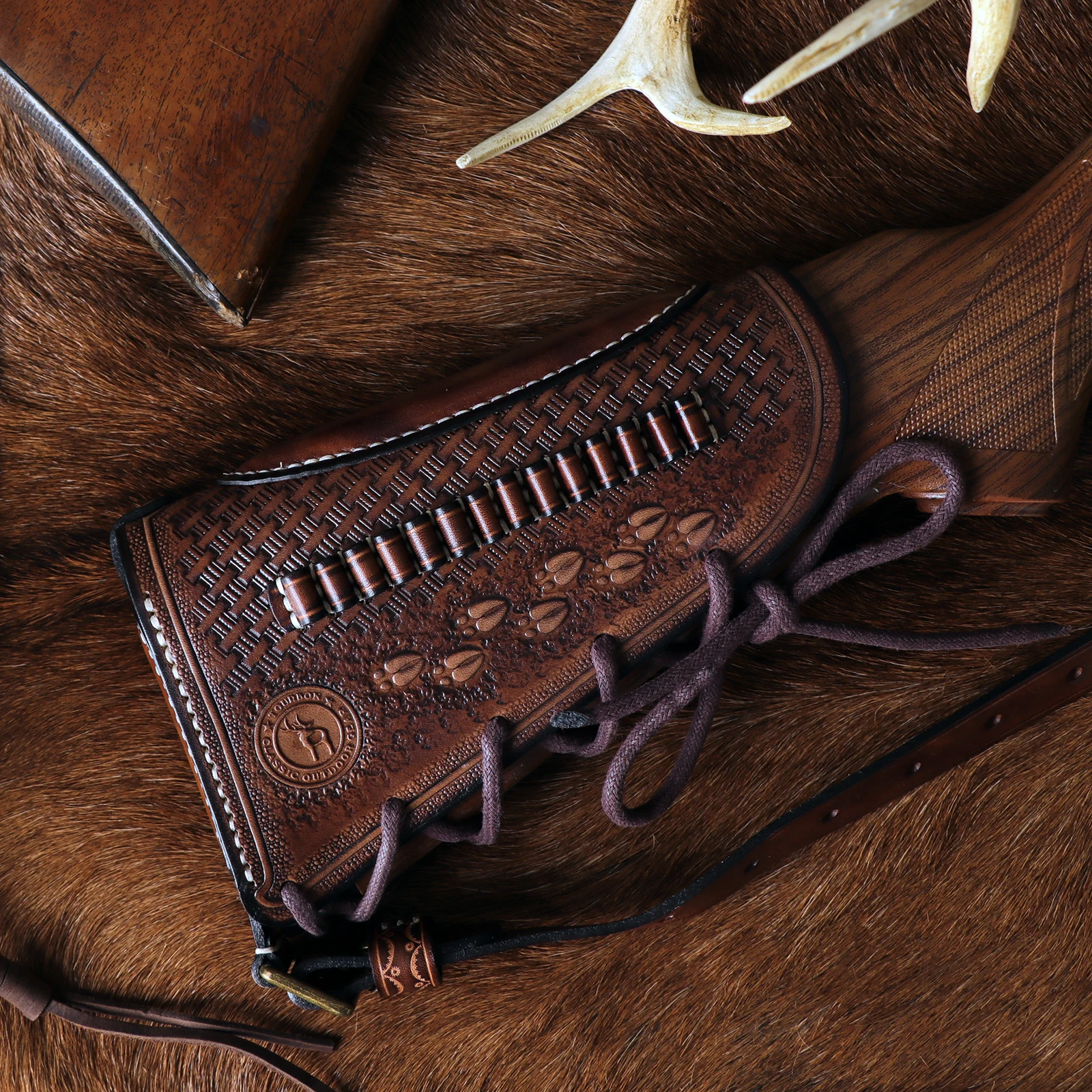 Tourbon Hunting Gun Buttstock Cheek Rest Riser Cover with Cartridges Bullet Holder Fits Rimfire Rifle .22 LR /17 HMR Shooting
