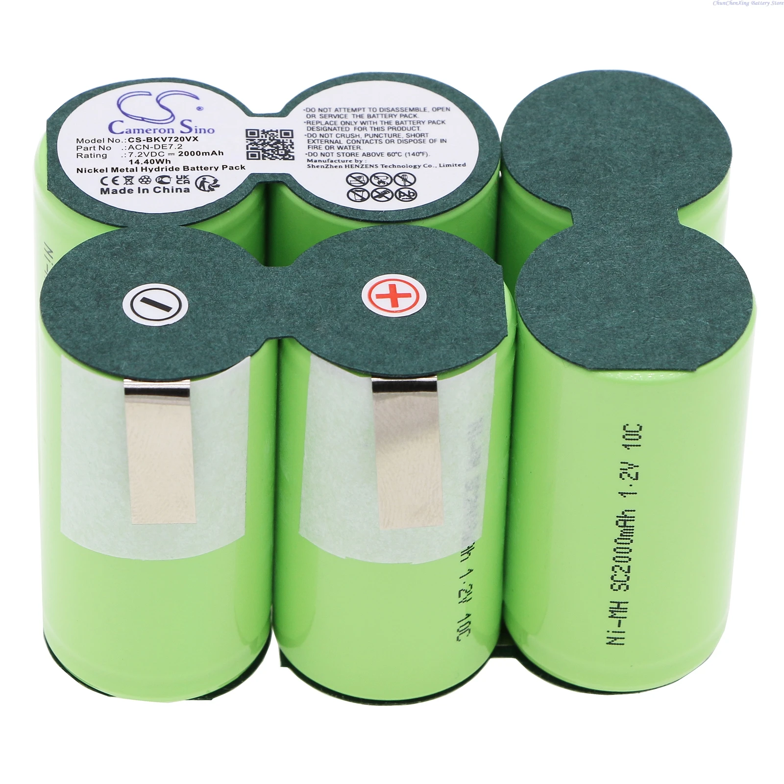 100% NEW 7.2V 2000mAh Replacement Vacuum Battery ACN-DE7.2 for Black & Decker DV7205 DV7205N Dustbuster DV7205N H2 Extreme 7.2V