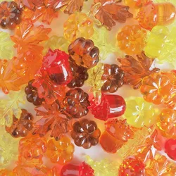 Camal Mixed 20pcs Acrylic Pumpkin Acorn Maple Leaves Toys for Autumn Harvest Festival Thanksgiving House Game Home Table Scatter