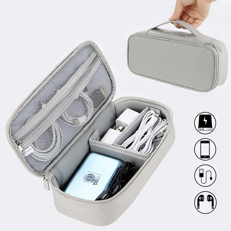 Cable Storage Bag Portable Digital USB Gadget Storage Pouch Dustproof Charger Plug Electronic Organizer Travel Cable Organizer