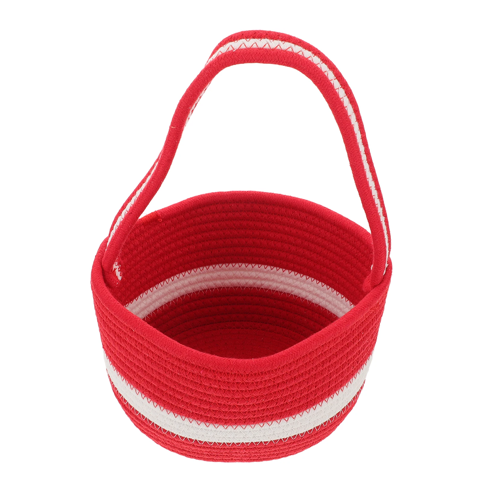

Festive Christmas Weaving Woven Desktop Round Cotton Rope Storage Snack Storage Woven Cotton Rope Basket Basket 7.8\
