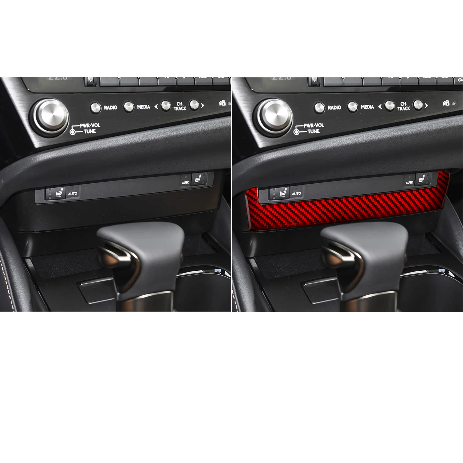For Lexus ES200/ 250/260/300h/350/200 2018–2025 Car Center Console Gear Lever Front Skid Plate Carbon Fiber Accessories Sticker